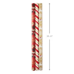 Hallmark Red And Gold 3-Pack Reversible Christmas Wrapping Paper, 120 Sq. Ft. 8 Hallmark Red And Gold 3-Pack Reversible Christmas Wrapping Paper, 120 Sq. Ft. -Hallmark Sales 3Pack Red and Gold Reversible Christmas Wrapping Paper 5JXW1029 03