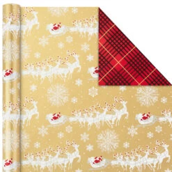 Hallmark Red And Gold 3-Pack Reversible Christmas Wrapping Paper, 120 Sq. Ft. 11 Hallmark Red And Gold 3-Pack Reversible Christmas Wrapping Paper, 120 Sq. Ft. -Hallmark Sales 3Pack Red and Gold Reversible Christmas Wrapping Paper 5JXW1029 06