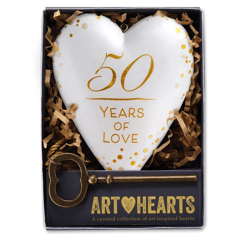 50 Years Of Love Art Heart Sculpture, 4" 4 50 Years Of Love Art Heart Sculpture, 4" - Image 4