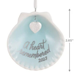 Hallmark A Heart Remembered 2023 Porcelain Ornament -Hallmark Sales A Heart Remembered Seashell Keepsake Ornament 1799QHX3037 03