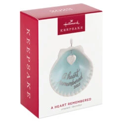 Hallmark A Heart Remembered 2023 Porcelain Ornament -Hallmark Sales A Heart Remembered Seashell Keepsake Ornament 1799QHX3037 04
