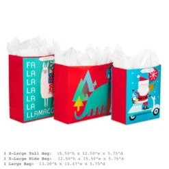 Hallmark 13" And 15.5" Assorted Kids 3-Pack Christmas Gift Bags With Tissue Paper -Hallmark Sales Assorted L and XL Kids Christmas Gift Bags 5XGB4896 03