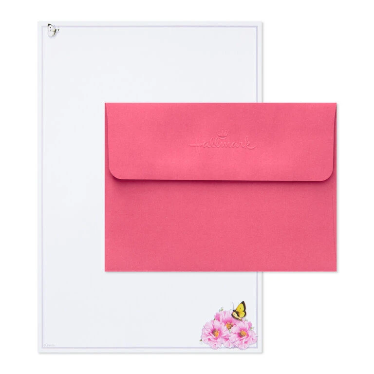 Hallmark Marjolein Bastin Pink Flowers Stationery Set, 40 Sheets 3 Hallmark Marjolein Bastin Pink Flowers Stationery Set, 40 Sheets - Image 3