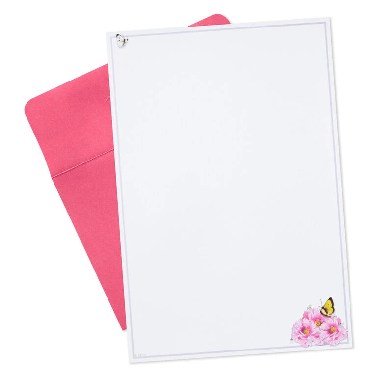 Hallmark Marjolein Bastin Pink Flowers Stationery Set, 40 Sheets 4 Hallmark Marjolein Bastin Pink Flowers Stationery Set, 40 Sheets - Image 4