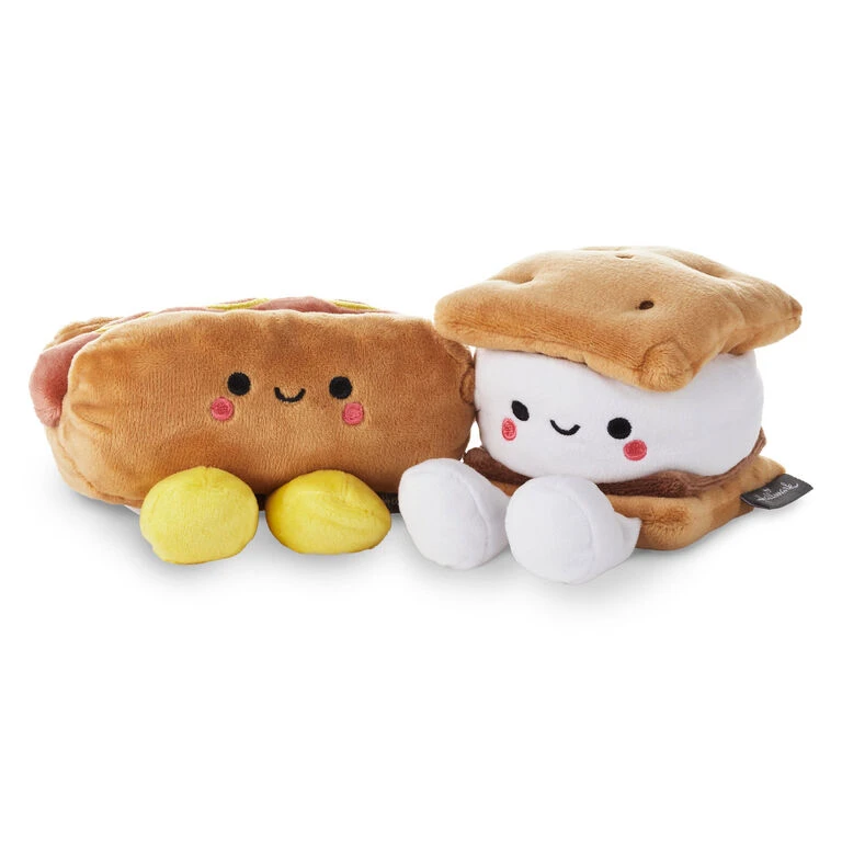 Hallmark Better Together Hot Dog And S'More Magnetic Plush, 4" 1 Hallmark Better Together Hot Dog And S'More Magnetic Plush, 4"