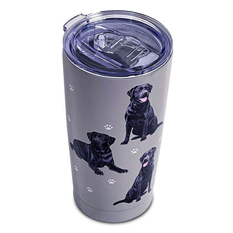 E&S Pets Black Labrador Stainless Steel Tumbler, 20 Oz. 2 E&S Pets Black Labrador Stainless Steel Tumbler, 20 Oz. - Image 2