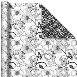 Hallmark Black And White Prints 3-Pack Reversible Wrapping Paper, 75 Sq. Ft. Total -Hallmark Sales Black and White Prints 3Pack Reversible Gift Wrap 5EWR6401 05