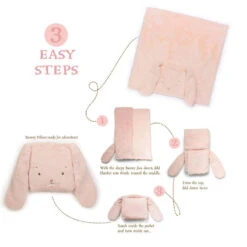 Bunnies By The Bay Blossom Bunny Tuck Me In Blanket, 28" 5 Bunnies By The Bay Blossom Bunny Tuck Me In Blanket, 28" -Hallmark Sales Blossom Bunny Pink Tuck Me In Blanket 100726 03