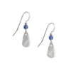 Silver Forest Blue Bead And Silver-Tone Metal Teardrop Earrings