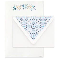 Hallmark Blue Floral Stationery Set, Box Of 20 -Hallmark Sales Blue Floral Stationery Set 1499STN1140 03