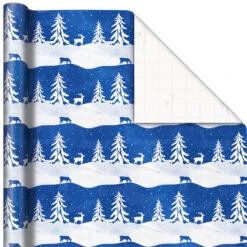 Hallmark Blue And White 3-Pack Holiday Wrapping Paper Assortment, 120 Sq. Ft. -Hallmark Sales Blue and White Holiday Wrapping Paper Assortment 5JXW1256 03