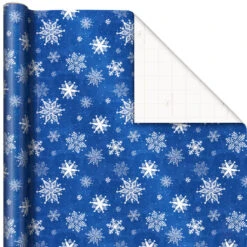 Hallmark Blue And White 3-Pack Holiday Wrapping Paper Assortment, 120 Sq. Ft. -Hallmark Sales Blue and White Holiday Wrapping Paper Assortment 5JXW1256 05