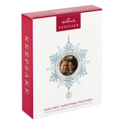 Hallmark Our First Christmas Together Snowflake 2023 Photo Frame Ornament -Hallmark Sales BlueWhite Snowflake Picture Frame Keepsake Ornament 1699QGO2879 04