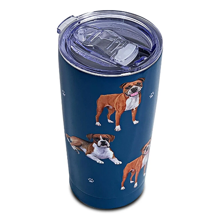 E&S Pets Boxer Stainless Steel Tumbler, 20 Oz. 2 E&S Pets Boxer Stainless Steel Tumbler, 20 Oz. - Image 2
