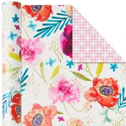 Hallmark Bright Florals 3-Pack Reversible Wrapping Paper, 120 Sq. Ft. Total -Hallmark Sales Bright Flowers 3Pack Reversible Wrapping Paper 5EWR2433 05