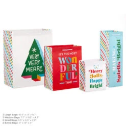 Hallmark Sales -Hallmark Sales Bright Wishes Assortment Christmas Gift Bags 5XGB1447 03