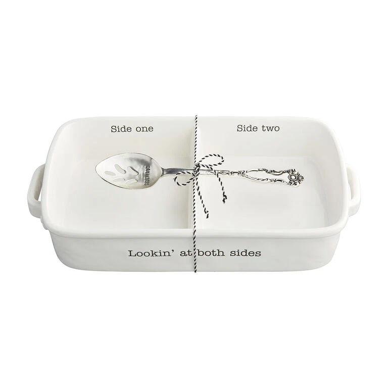 Mud Pie Side Serving Dish And Spoon, Set Of 2 1 Mud Pie Side Serving Dish And Spoon, Set Of 2