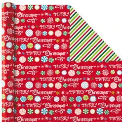 Hallmark Christmas Cheer 4-Pack Reversible Wrapping Paper Assortment, 150 Sq. Ft. -Hallmark Sales Christmas Cheer Assortment Reversible Wrapping Paper 5JXW1736 06