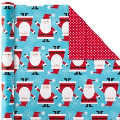 Hallmark Christmas Cheer 4-Pack Reversible Wrapping Paper Assortment, 150 Sq. Ft. -Hallmark Sales Christmas Cheer Assortment Reversible Wrapping Paper 5JXW1736 07