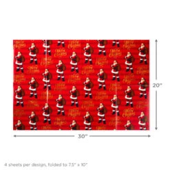 Hallmark Christmas Prints Assorted Flat Wrapping Paper With Gift Tags, 12 Sheets -Hallmark Sales Christmas Prints Assorted Flat Wrapping Paper Tags 5XW2080 04