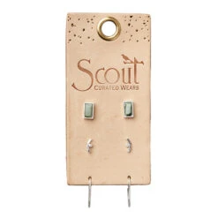 African Turquoise And Silver Courtney Earring Stud Trio