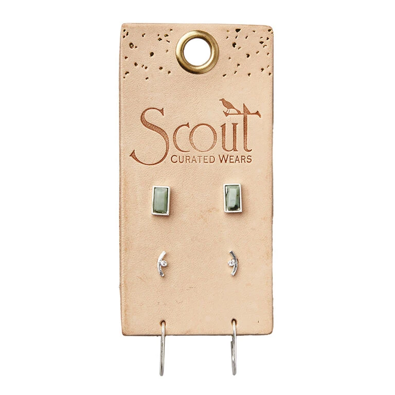 African Turquoise And Silver Courtney Earring Stud Trio 1 African Turquoise And Silver Courtney Earring Stud Trio