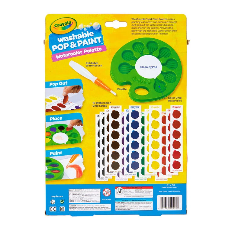Crayola® Pop & Paint Washable Watercolor Palette 3 Crayola® Pop & Paint Washable Watercolor Palette - Image 3