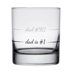 Dad Is #1 Dial #911 Rocks Glass, 10 Oz.