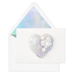 Hallmark Floral Laser Foil Heart Blank Note Cards, Box Of 8 8 Hallmark Floral Laser Foil Heart Blank Note Cards, Box Of 8 -Hallmark Sales Floral Laser Foil Heart Blank Note Cards 1499THK2105 04