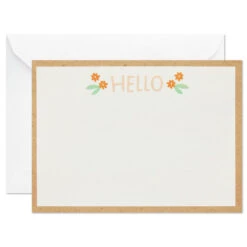Hallmark Ivory Floral Flat Note Cards In Caddy, Box Of 40 -Hallmark Sales Floral SinglePanel Note Cards With Caddy 3CNT5048 03
