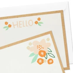 Hallmark Ivory Floral Flat Note Cards In Caddy, Box Of 40 -Hallmark Sales Floral SinglePanel Note Cards With Caddy 3CNT5048 05