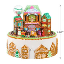 Hallmark Gingerbread Village Musical Ornament With Light And Motion -Hallmark Sales Gingerbread Village With Train Keepsake Ornament 6499QGO2687 03