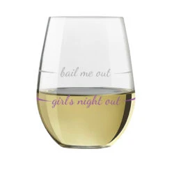 Girls Night Out Bail Me Out Stemless Wine Glass, 16 Oz. 5 Girls Night Out Bail Me Out Stemless Wine Glass, 16 Oz. -Hallmark Sales Girls Night Out Bail Me Out Stemless Wine Glass PWSC6001 03