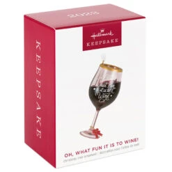 Hallmark Oh, What Fun It Is To Wine Ornament -Hallmark Sales Glass of Red Wine Keepsake Ornament 1599QGO2919 04
