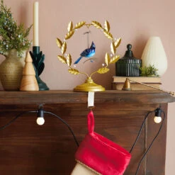 Hallmark Sales -Hallmark Sales Gold Wreath Keepsake Ornament and Stocking Hanger 1QSB6287 02