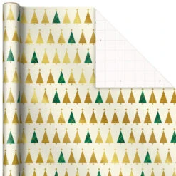 Hallmark Gold And Green 3-Pack Christmas Wrapping Paper Assortment, 120 Sq. Ft. -Hallmark Sales Gold and Green Assortment Christmas Gift Wrap 5JXW1204 05