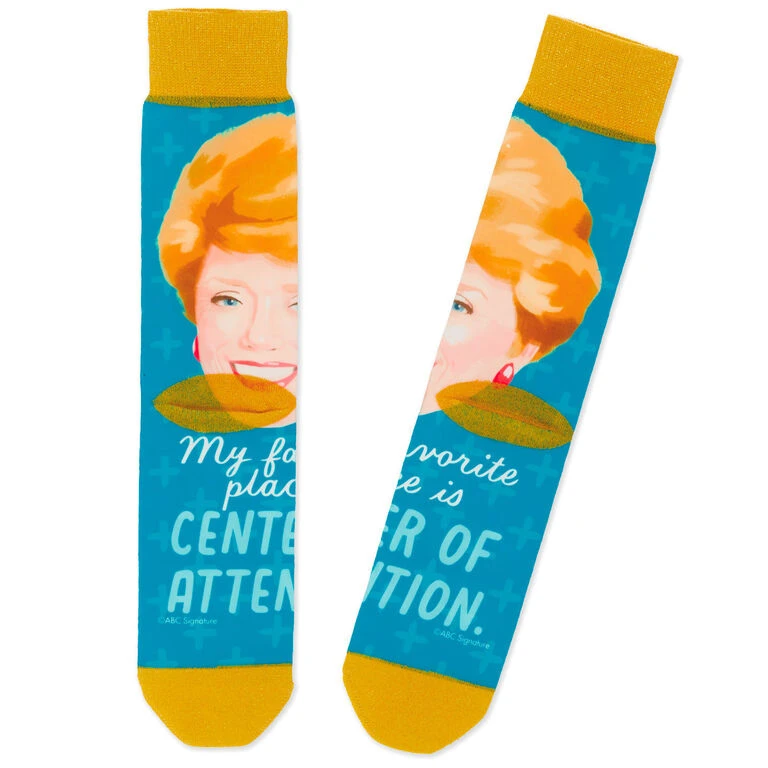 Hallmark Blanche The Golden Girls Center Of Attention Novelty Crew Socks 2 Hallmark Blanche The Golden Girls Center Of Attention Novelty Crew Socks - Image 2