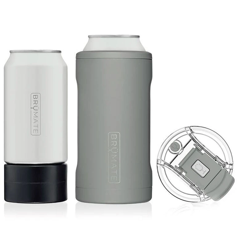 BruMate Matte Gray Stainless Steel 3-in-1 Can Cooler, 12/16 Oz. 1 BruMate Matte Gray Stainless Steel 3-in-1 Can Cooler, 12/16 Oz.