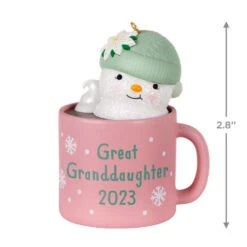 Hallmark Great-Granddaughter Hot Cocoa Mug 2023 Ornament 8 Hallmark Great-Granddaughter Hot Cocoa Mug 2023 Ornament -Hallmark Sales GreatGranddaughter Snowman in Mug Keepsake Ornament 1399QGO2559 03