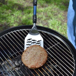Gibson Bait Cast Fishing Pole BBQ Spatula -Hallmark Sales Grilling Spatula With Cutout Fish Designs and Reel 22289F 03
