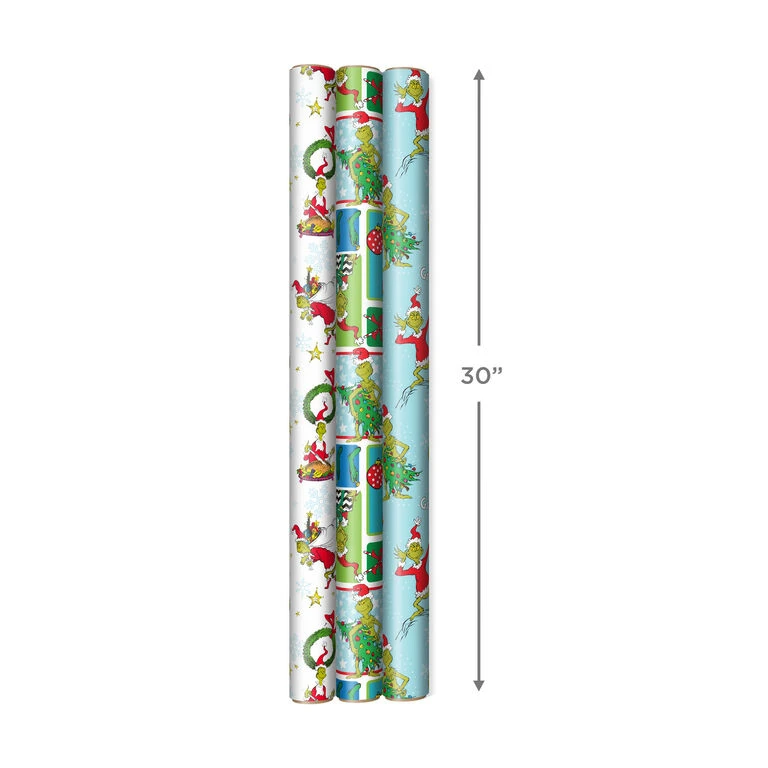 Hallmark Dr. Seuss™ Grinch 3-Pack Christmas Wrapping Paper Assortment, 105 Sq. Ft. 4 Hallmark Dr. Seuss™ Grinch 3-Pack Christmas Wrapping Paper Assortment, 105 Sq. Ft. - Image 4