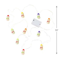 Hallmark Gumdrop Snowman 10-Light Christmas String Lights, 10' -Hallmark Sales Gumdrop Snowman Keepsake Christmas Light String 1QSB6279 03