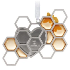 Hallmark Our Love Is Sweet Metal Ornament -Hallmark Sales Honeycomb and Heart Keepsake Ornament 1799QHX3027 06