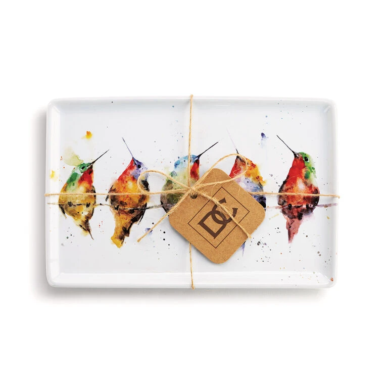 Demdaco Hummers On A Wire Ceramic Tray, 7.5x5 2 Demdaco Hummers On A Wire Ceramic Tray, 7.5x5 - Image 2