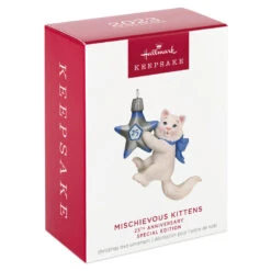 Hallmark Mischievous Kittens Special Edition 25th Anniversary Ornament 9 Hallmark Mischievous Kittens Special Edition 25th Anniversary Ornament -Hallmark Sales Kitten With 25th Star Keepsake Ornament 1799QXE3327 04