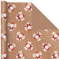 Hallmark Kraft Assorted 4-Pack Christmas Wrapping Paper, 88 Sq. Ft. -Hallmark Sales Kraft Christmas Wrapping Paper for Kids JXW1085 03