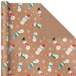 Hallmark Kraft Assorted 4-Pack Christmas Wrapping Paper, 88 Sq. Ft. -Hallmark Sales Kraft Christmas Wrapping Paper for Kids JXW1085 04
