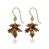 Silver Forest Gold-Tone Leaf And Beads Metal Drop Earrings