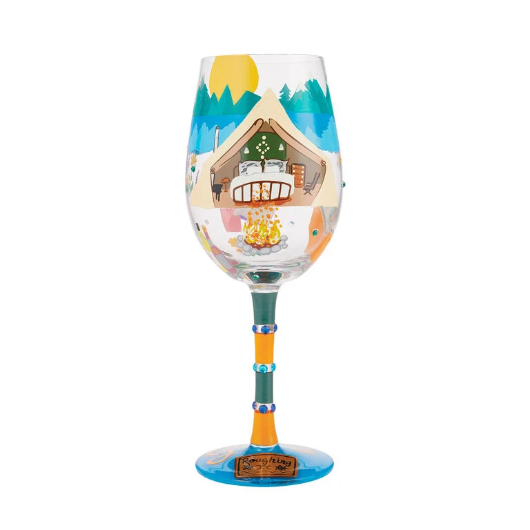 Lolita Glamping Handpainted Wine Glass, 15 Oz. 1 Lolita Glamping Handpainted Wine Glass, 15 Oz.