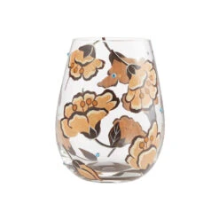 Enesco Lolita Jungle Beauty Handpainted Stemless Wine Glass, 20 Oz.